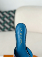Louis Vuitton Denim High-Heeled Mules - Image 10